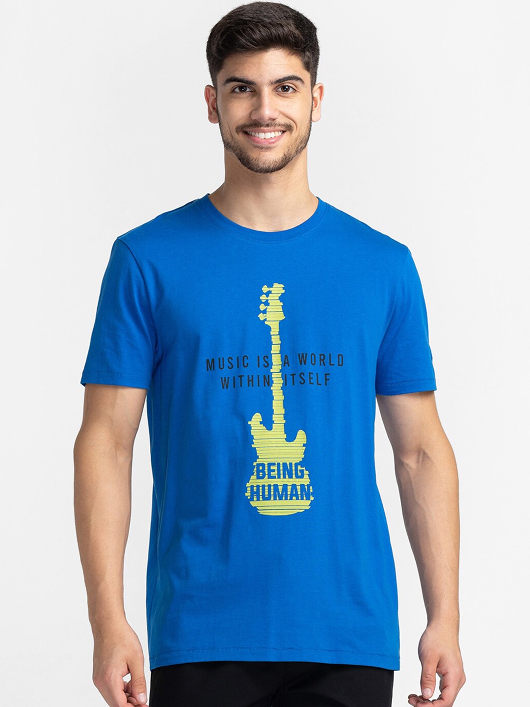 

Being Human Typography Printed T-shirt, Blue