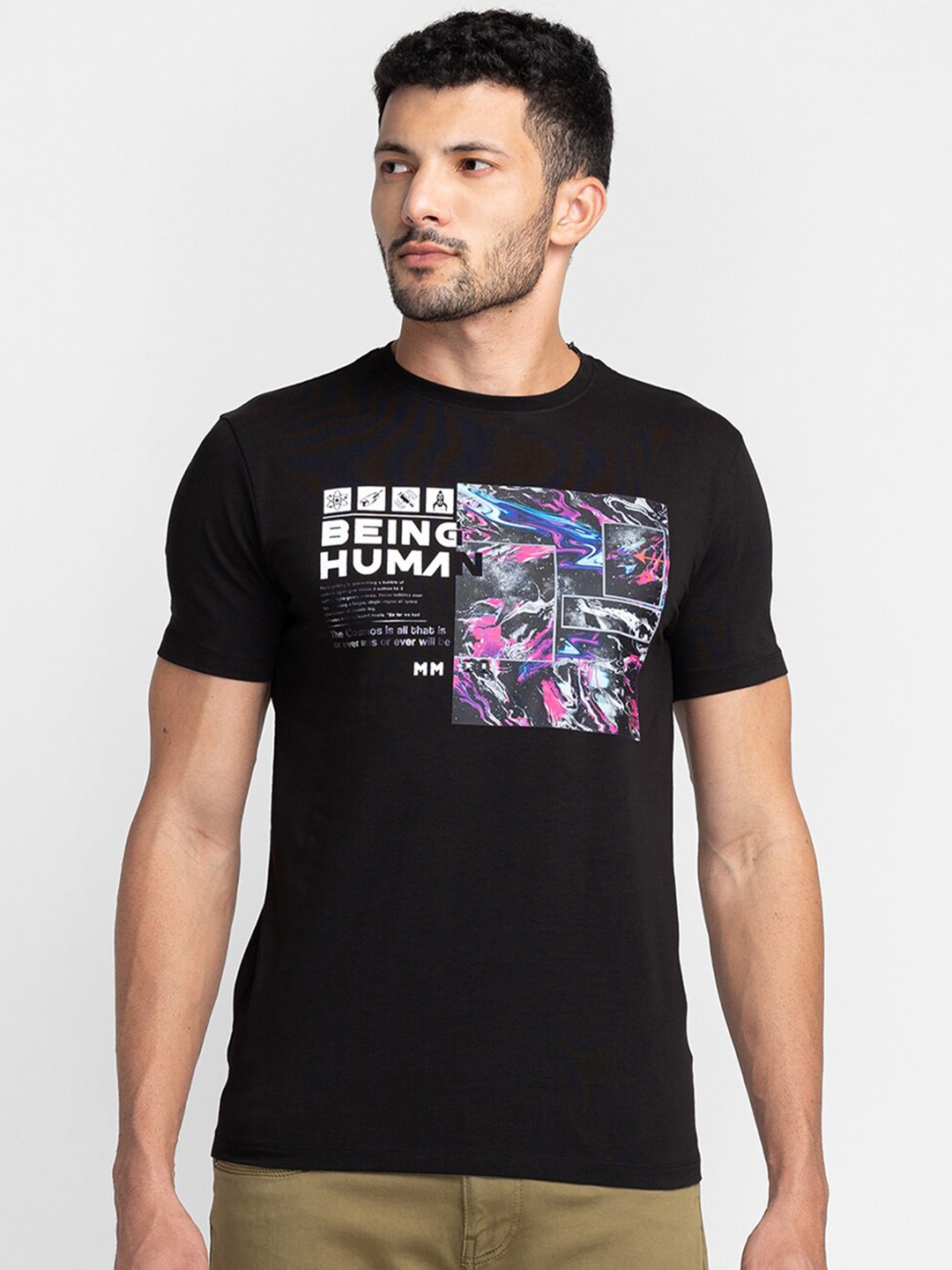 Being Human Graphic Printed T-shirt, Black