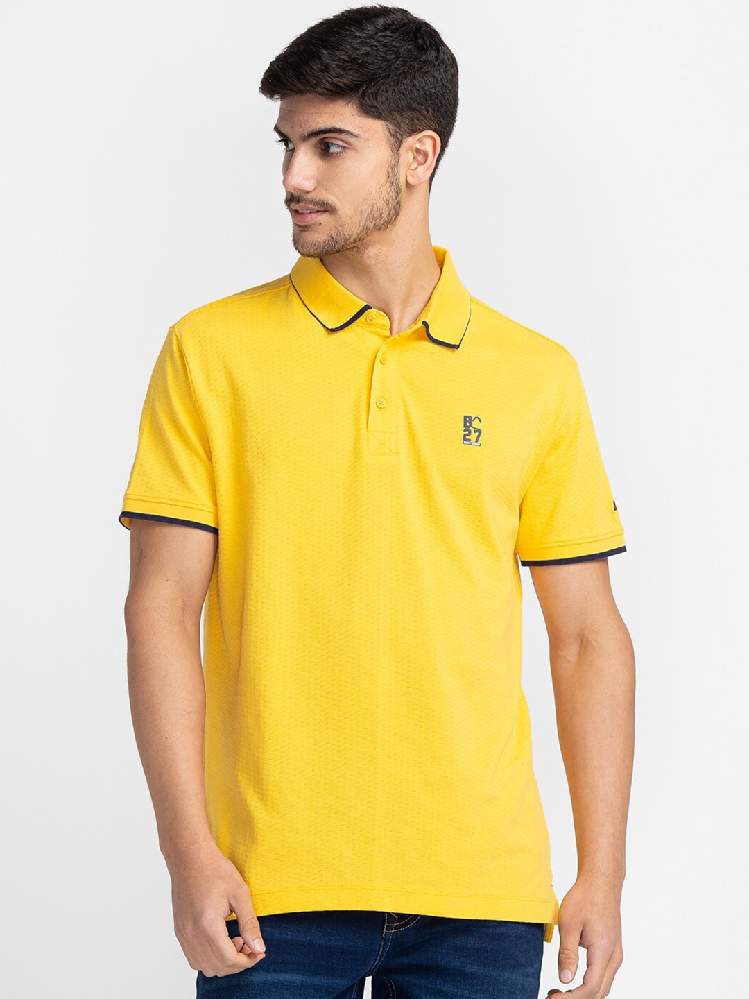 

Being Human Polo Collar Regular Sleeves T-shirt, Yellow