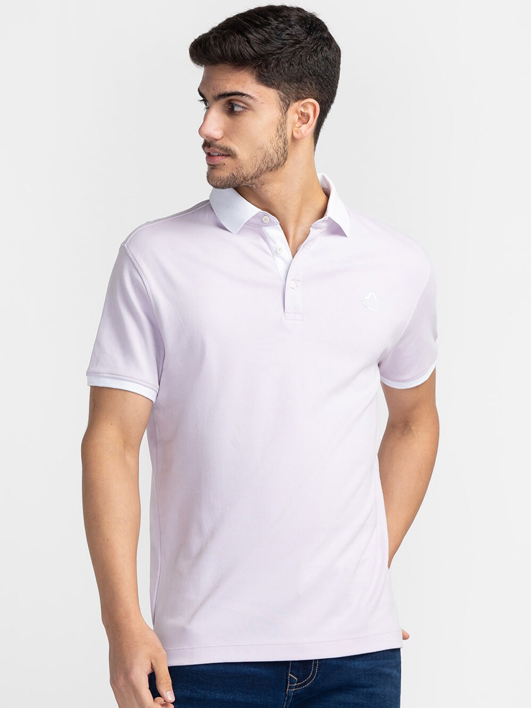 

Being Human Polo Collar Regular Fit T-shirt, Lavender