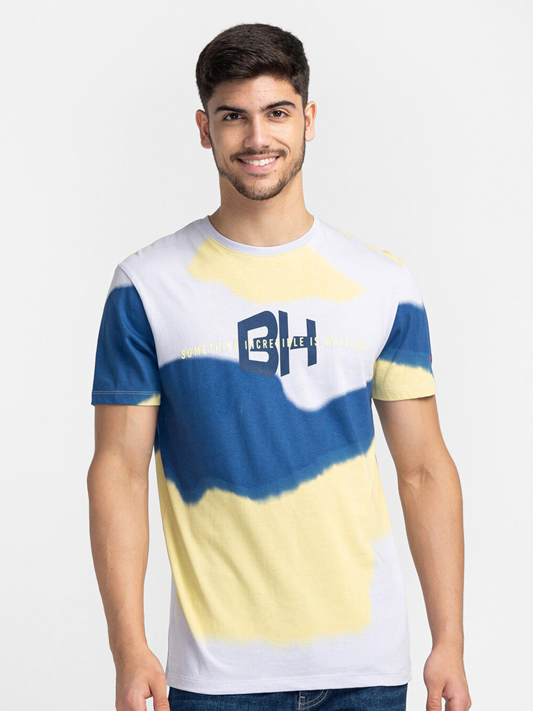 

Being Human Abstract Printed Round Neck T-shirt, Grey