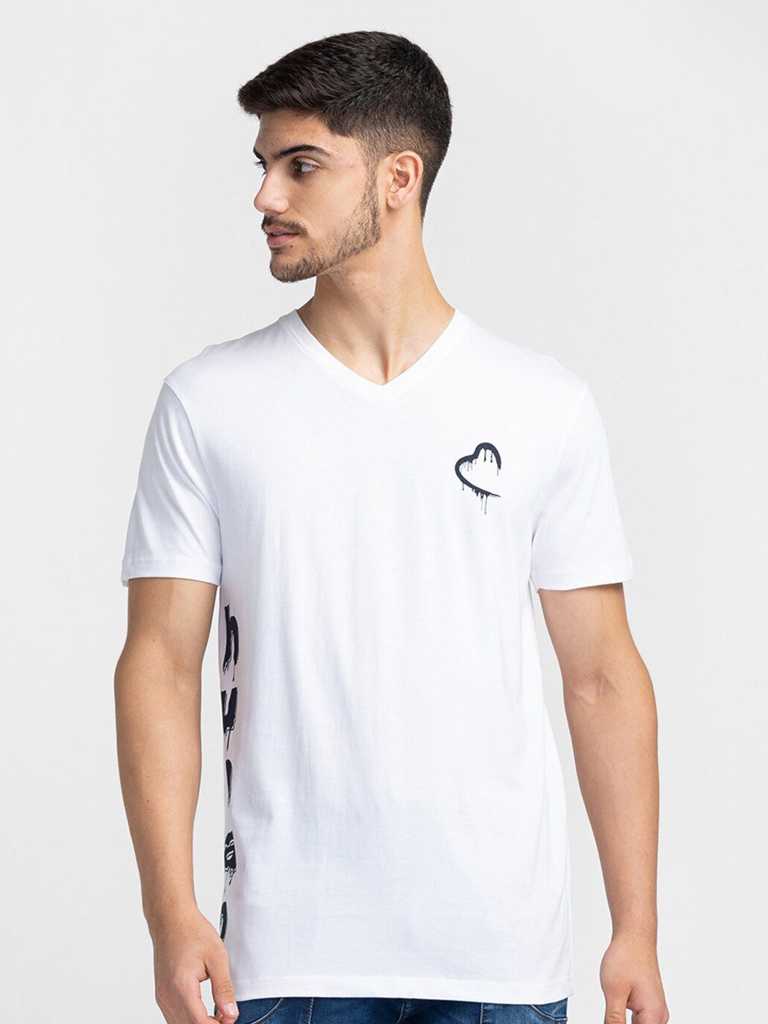 

Being Human V-Neck Short Sleeves T-shirt, White