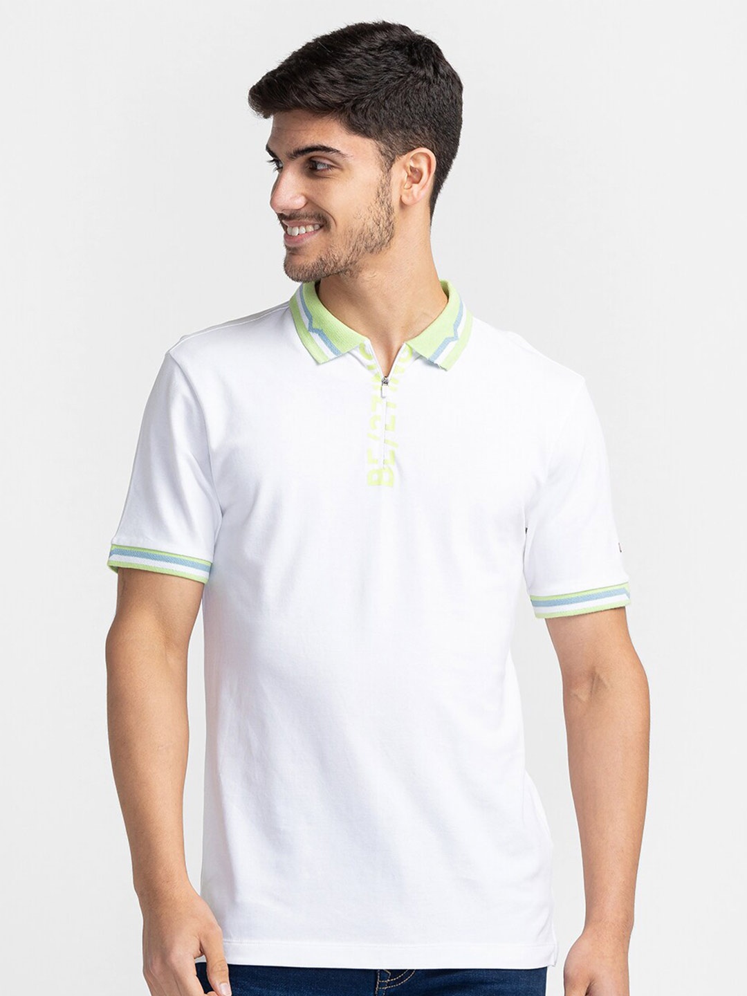 

Being Human Polo Collar Casual T-shirt, White