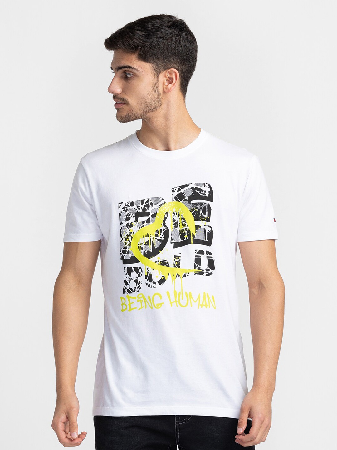 

Being Human Typography Printed Round Neck T-shirt, White