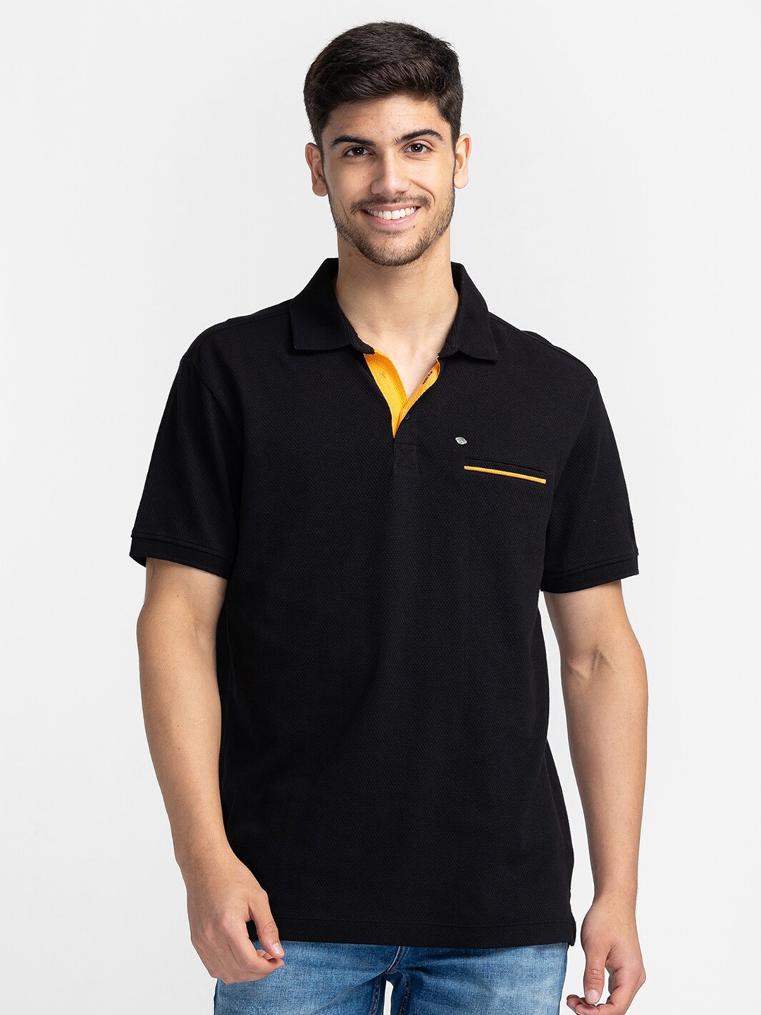 

Being Human Polo Collar Short Sleeves T-shirt, Black