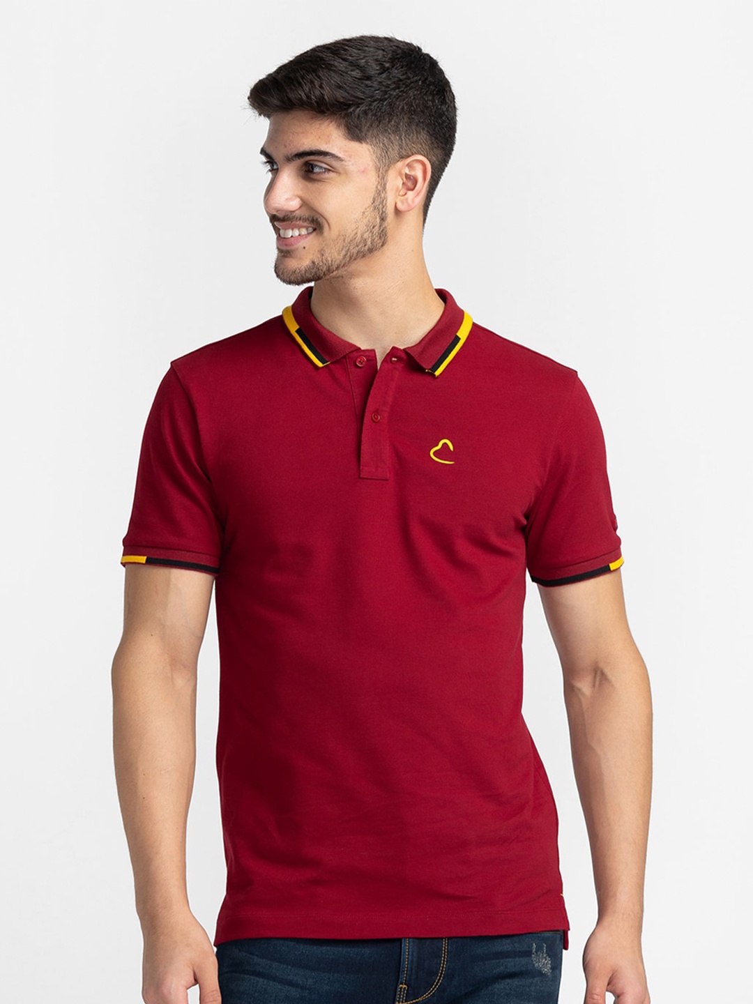 

Being Human Polo Collar Regular Fit T-shirt, Red