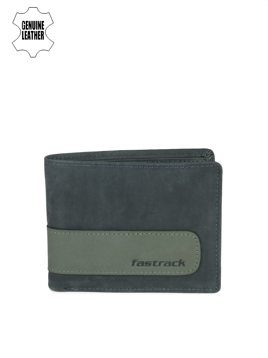 

Fastrack Men Blue & Green Genuine Leather Wallet