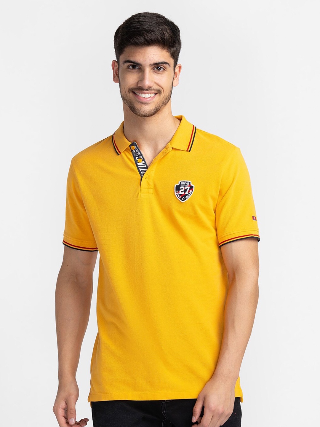 

Being Human Polo Collar T-shirt, Yellow