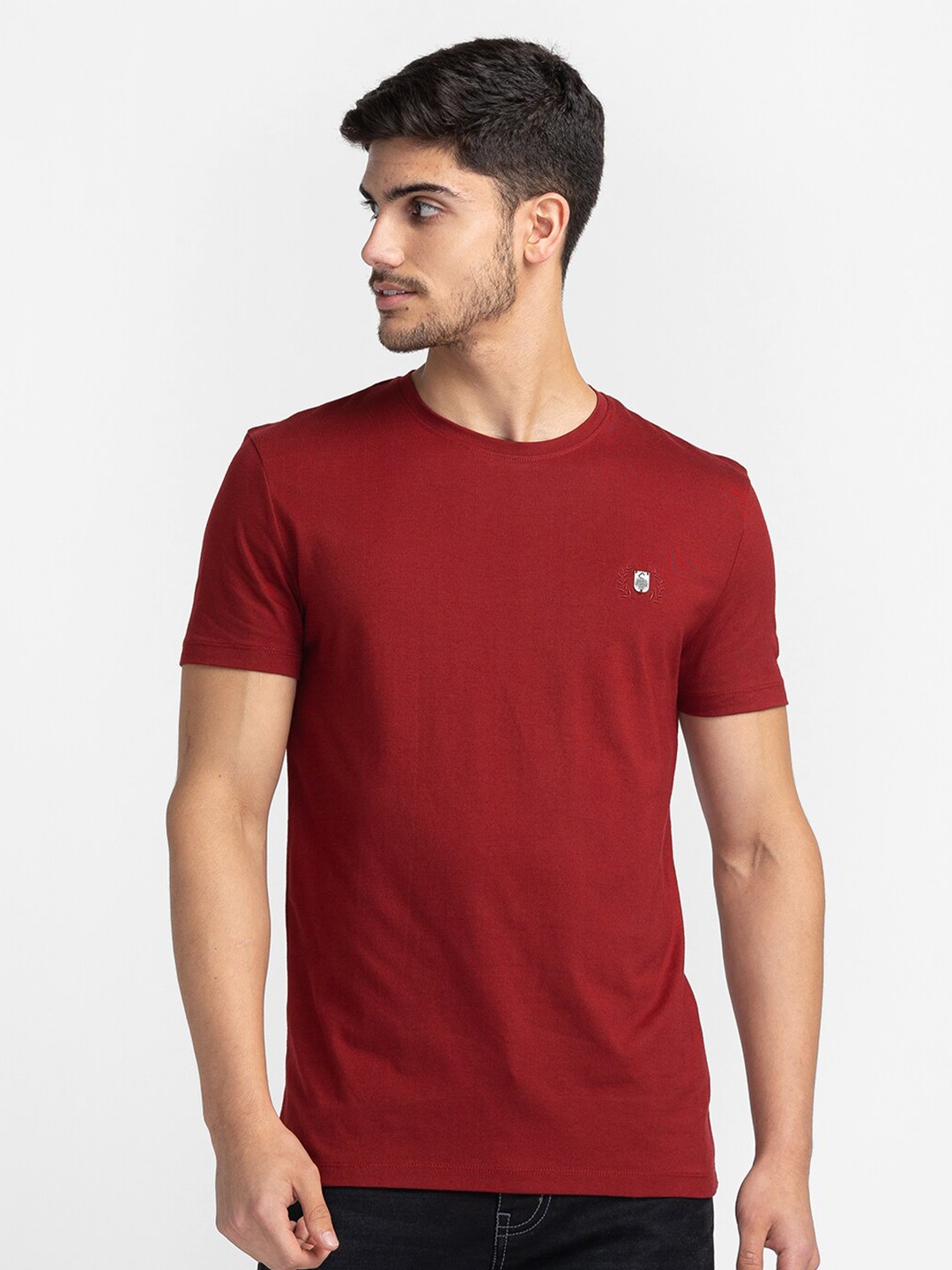 

Being Human Round Neck Short Sleeves T-shirt, Maroon