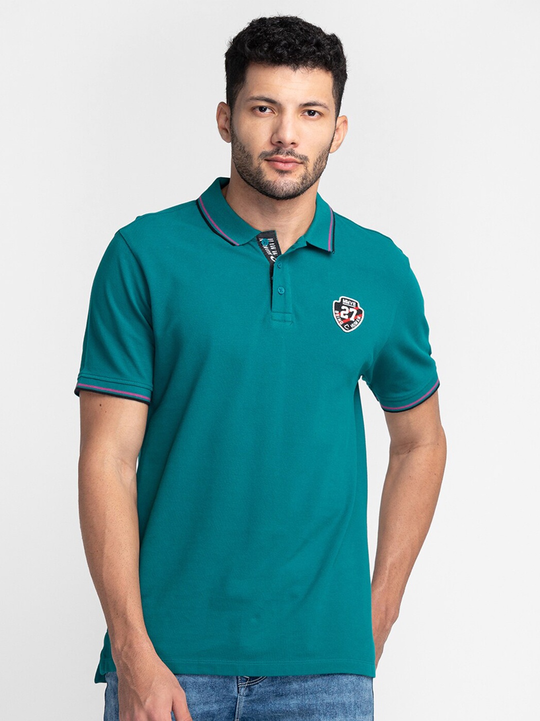 

Being Human Polo Collar Short Sleeves T-shirt, Green