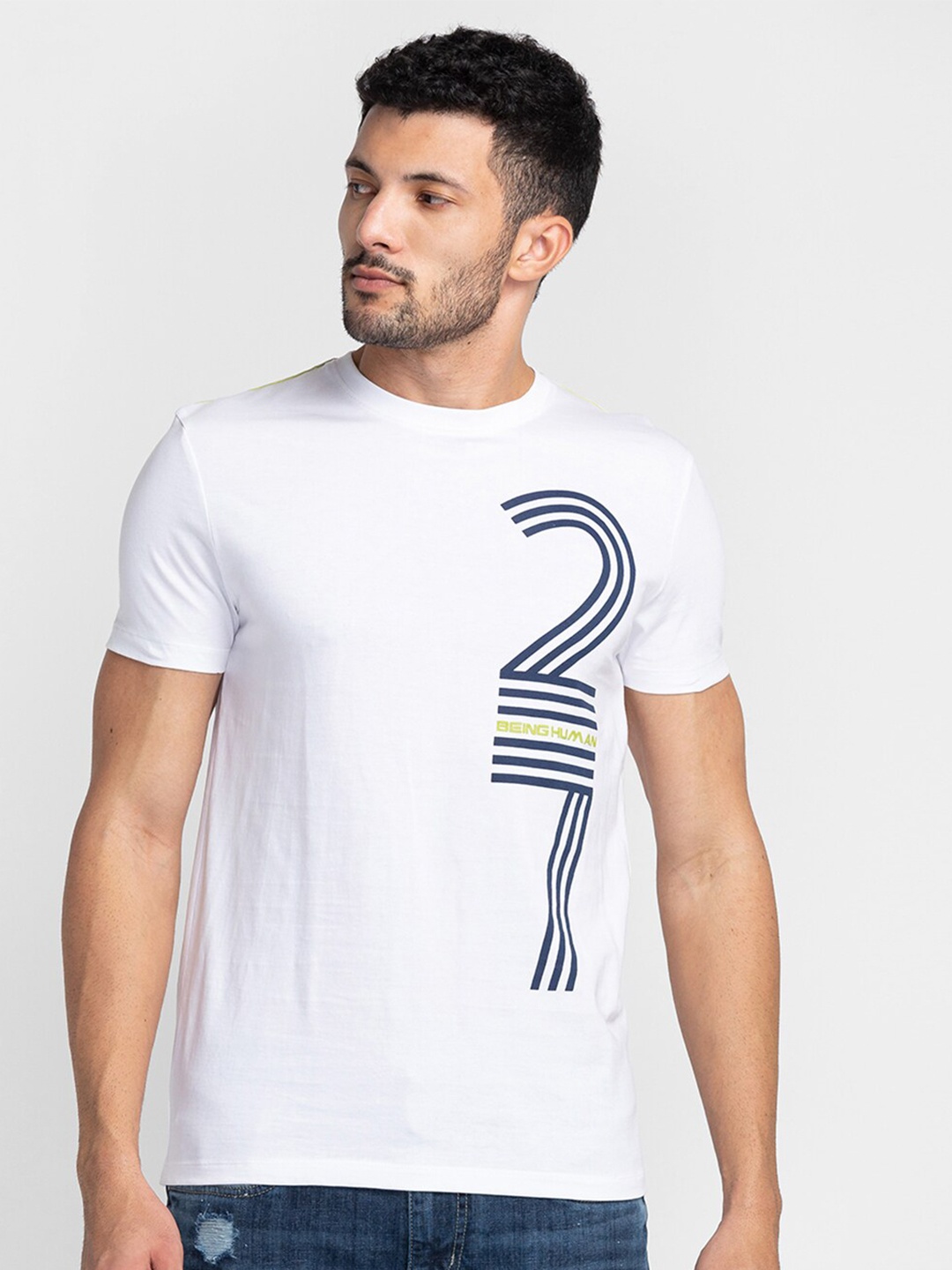 Being Human Typography Printed Round Neck T-shirt, White