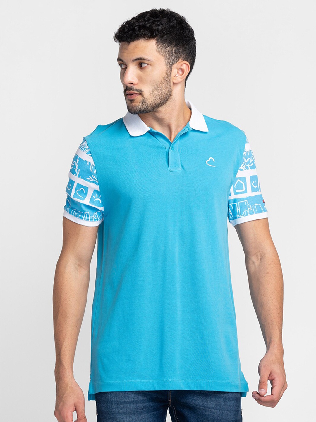 

Being Human Polo Collar T-shirt, Blue
