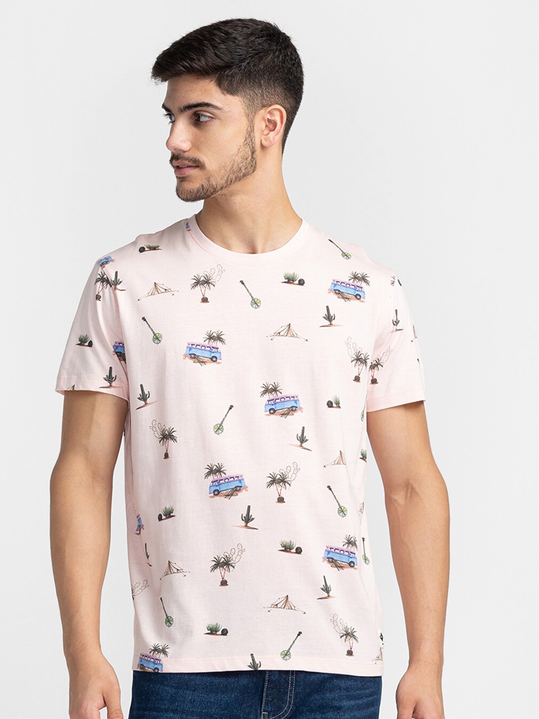 

Being Human Conversational Printed T-shirt, Peach