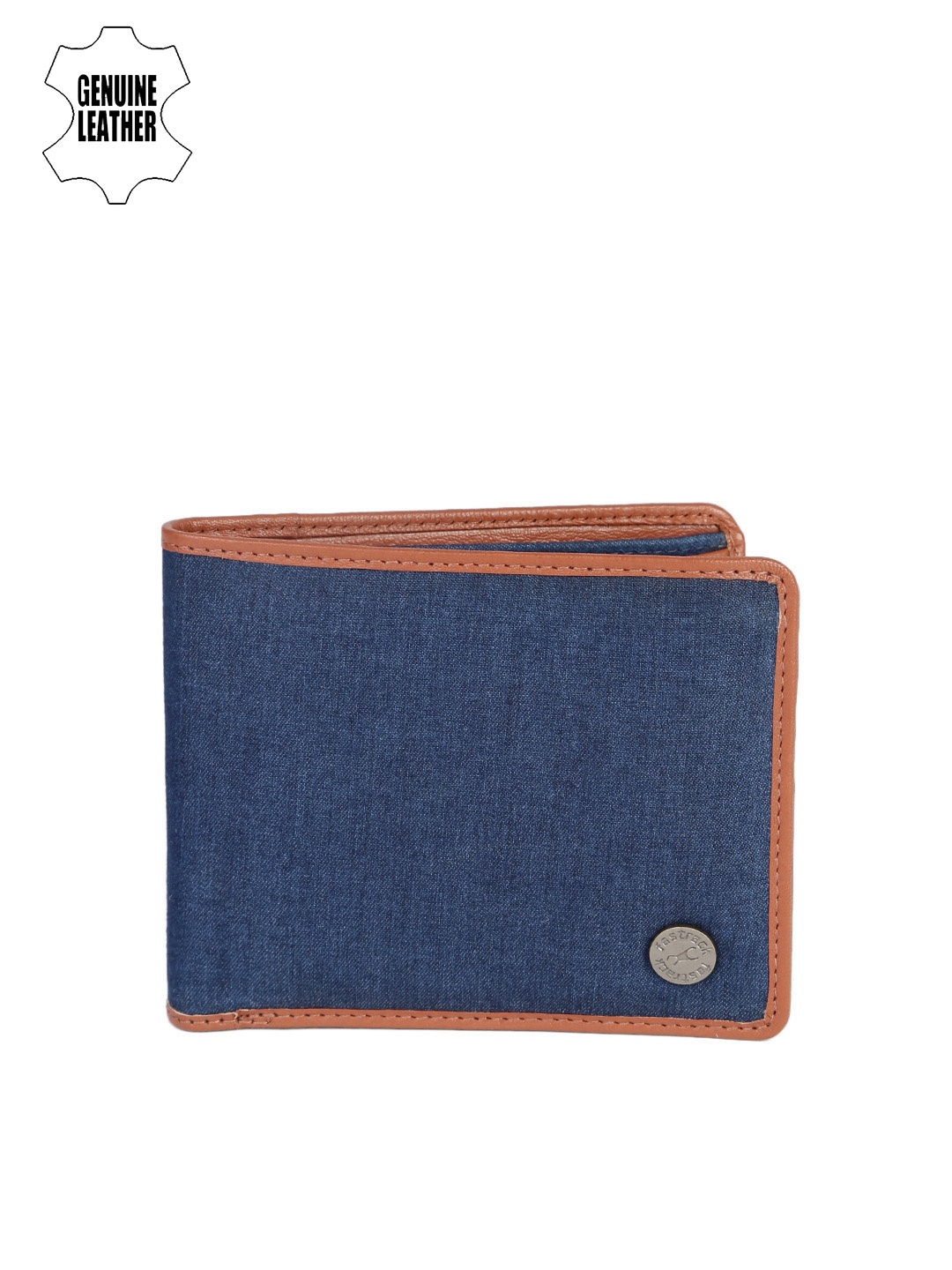

Fastrack Men Blue & Brown Genuine Leather Wallet
