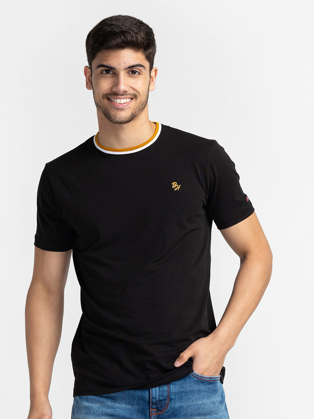 

Being Human Round Neck Short Sleeve T-shirt, Black