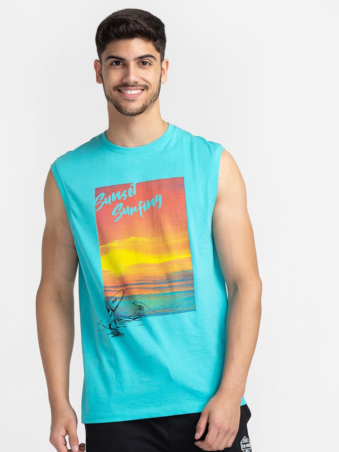 

Being Human Graphic Printed Round Neck T-shirt, Blue