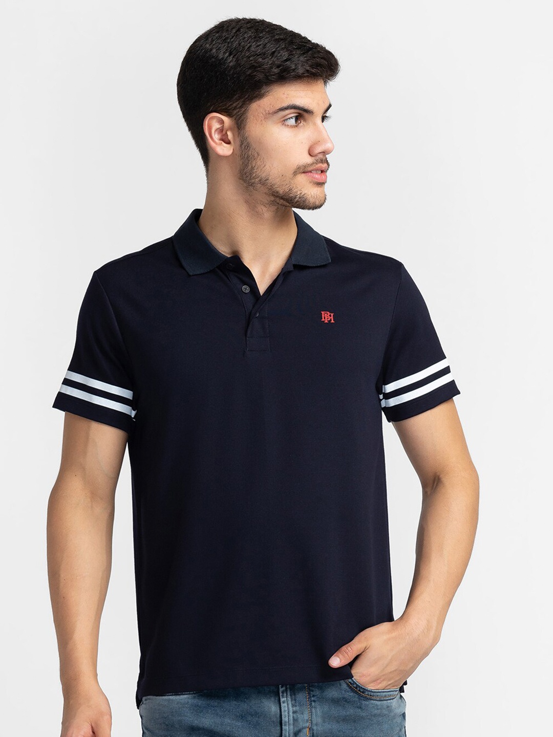 

Being Human Regular Fit Polo Collar T-shirt, Navy blue
