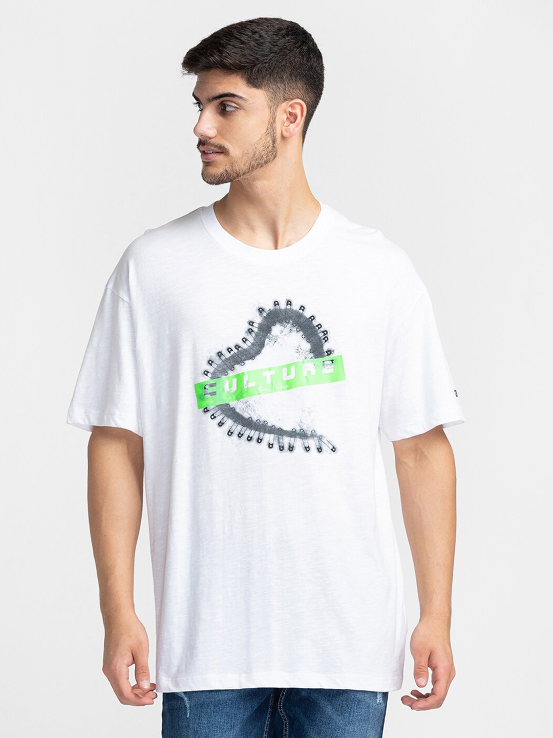 

Being Human Typography Printed Round Neck T-shirt, White