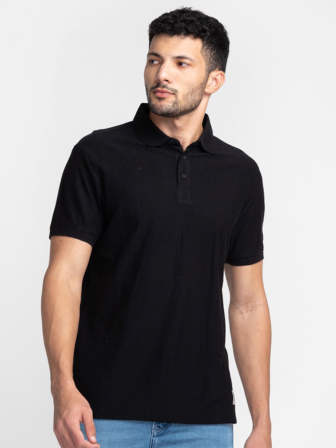 

Being Human Polo Collar Short Sleeves T-shirt, Black