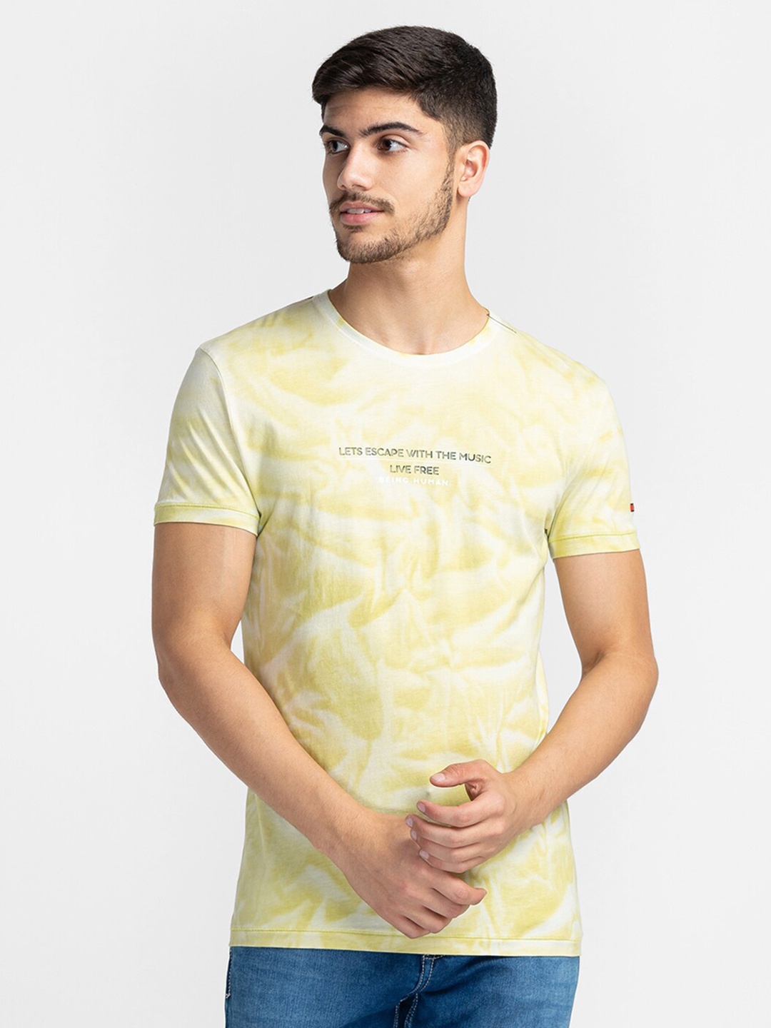 Being Human Typography Printed T-shirt, Green