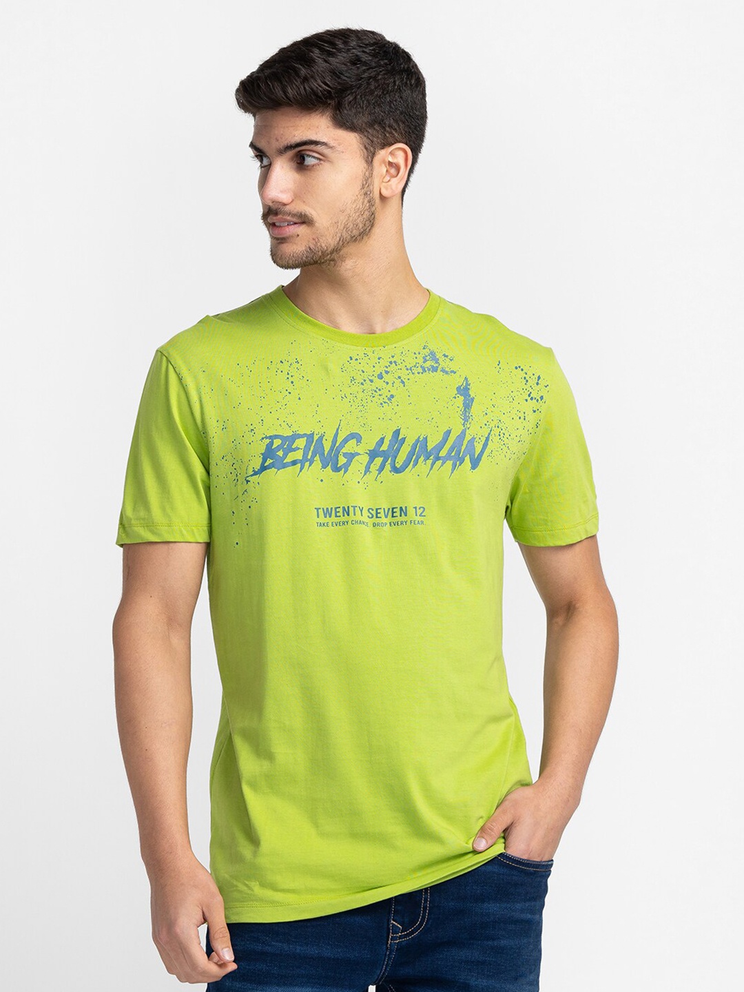 

Being Human Typography Printed Regular Fit T-shirt, Green