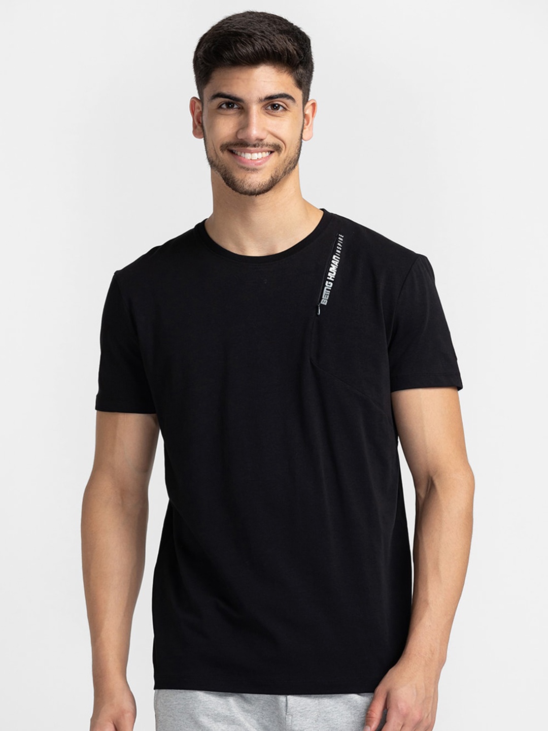 

Being Human Round Neck Short Sleeves T-Shirt, Black