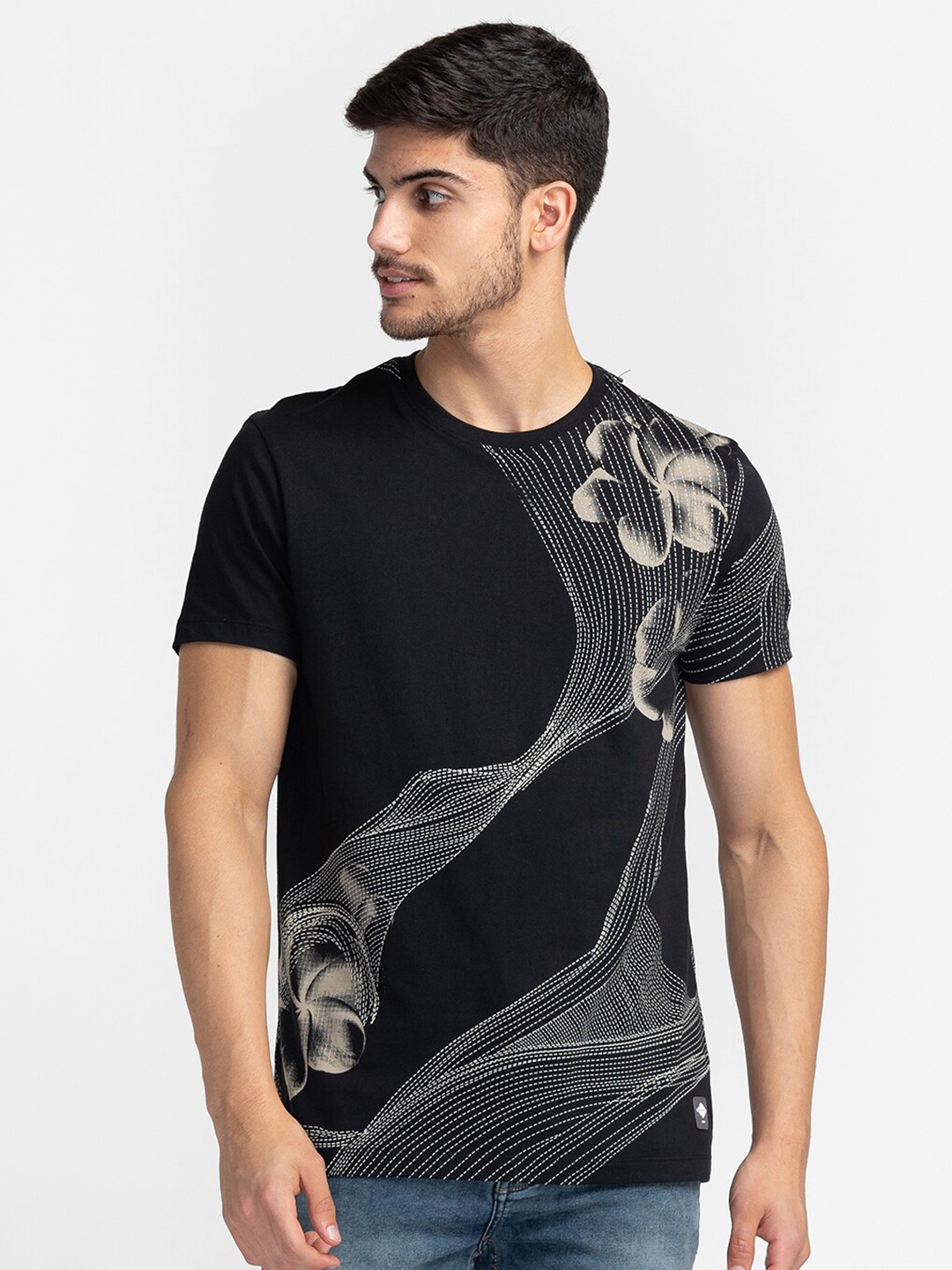 

Being Human Floral Printed T-shirt, Black