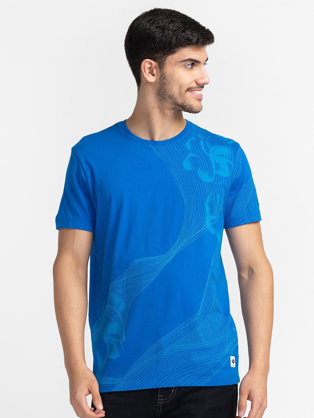

Being Human Graphic Printed Cotton T-shirt, Blue