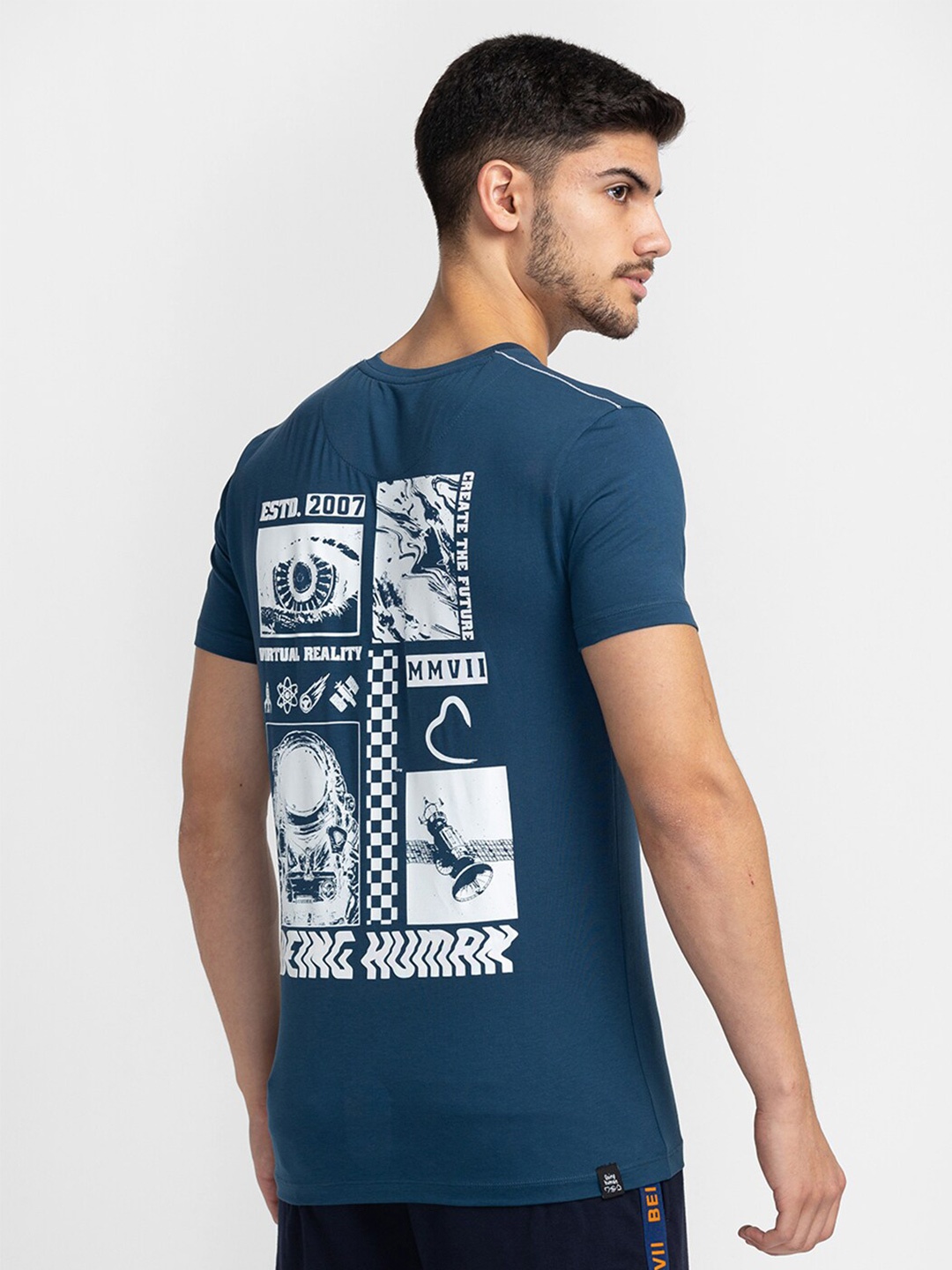 

Being Human Graphic Printed Cotton T-Shirt, Teal