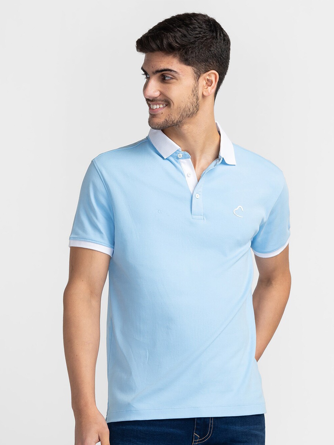 

Being Human Polo Collar Cotton T-shirt, Blue