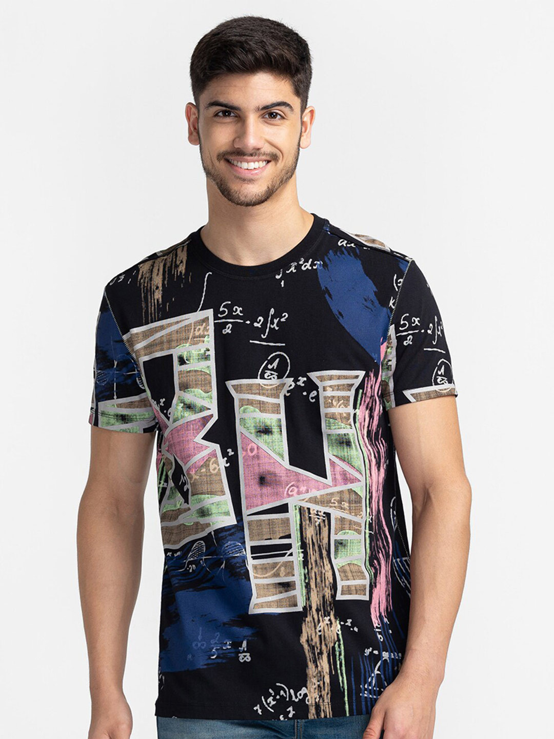 

Being Human Graphic Printed Cotton T-Shirt, Black