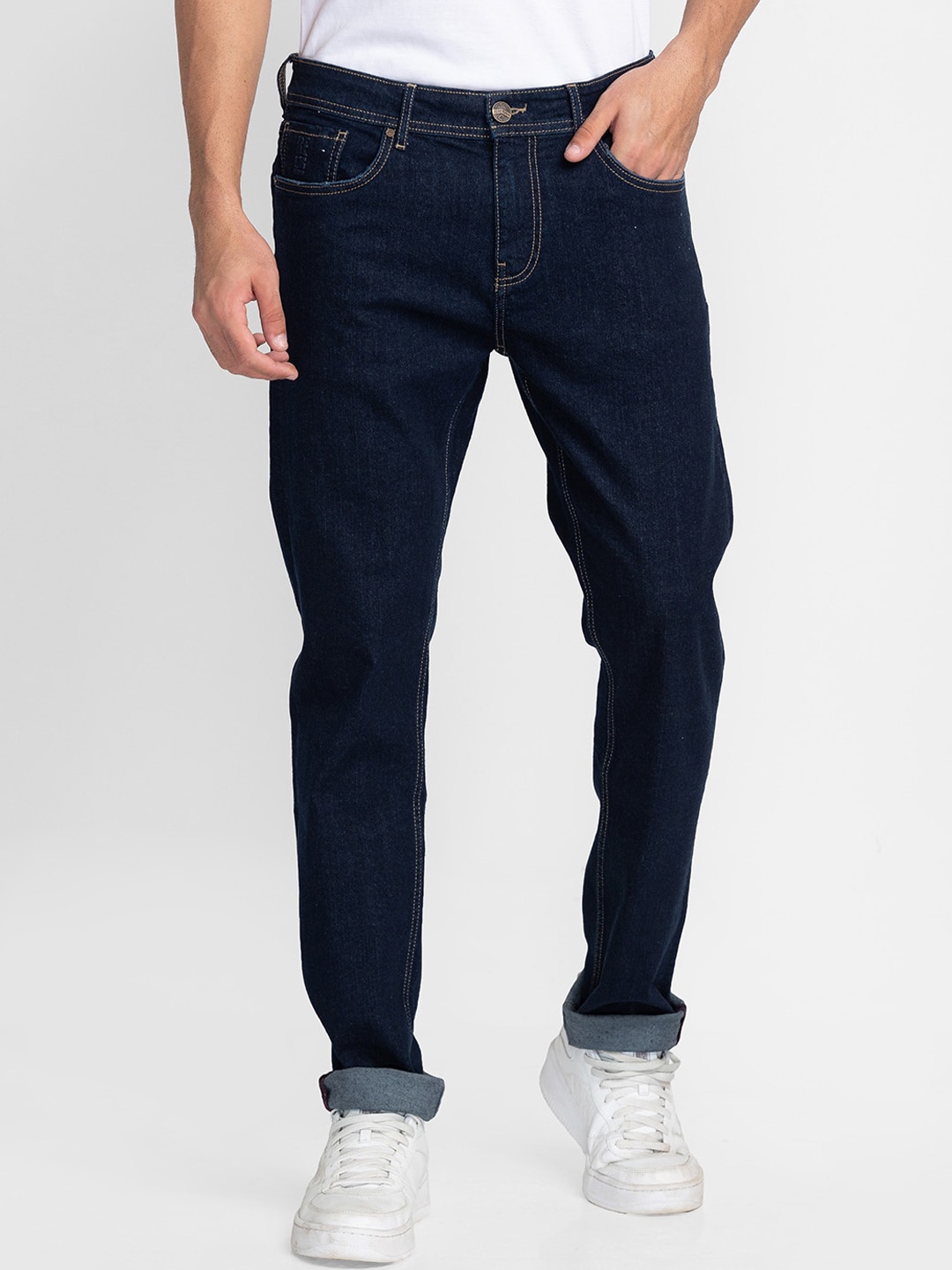 

Being Human Men Straight Fit Clean Look Jeans, Blue