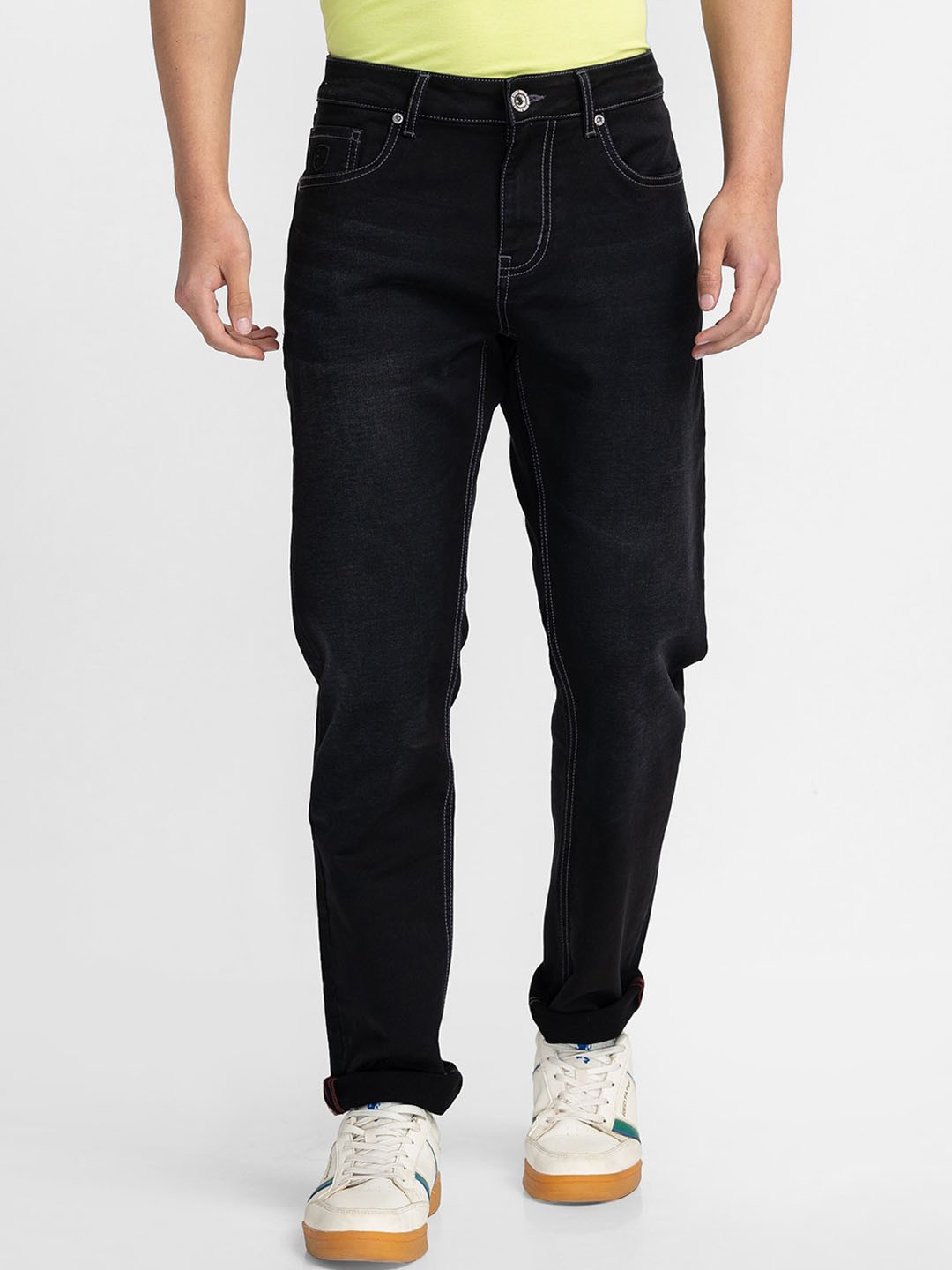 

Being Human Men Straight Fit Cean Look Jeans, Black