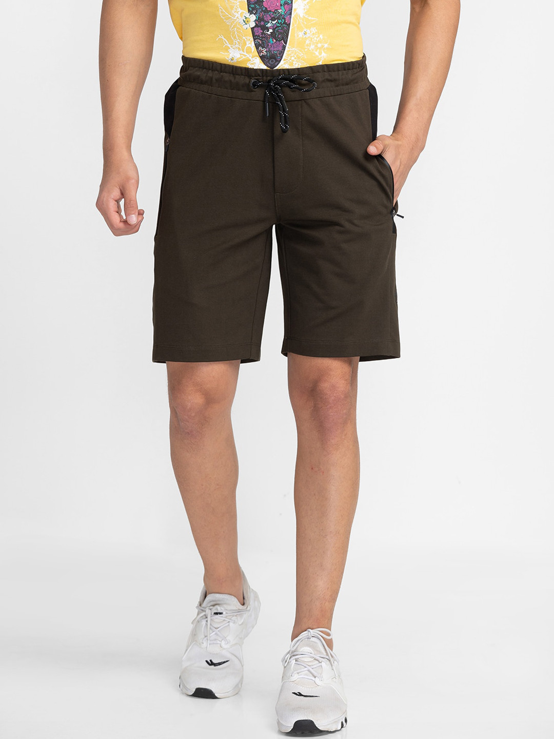

Being Human Men Mid-Rise Regular Fit Sports Shorts, Green