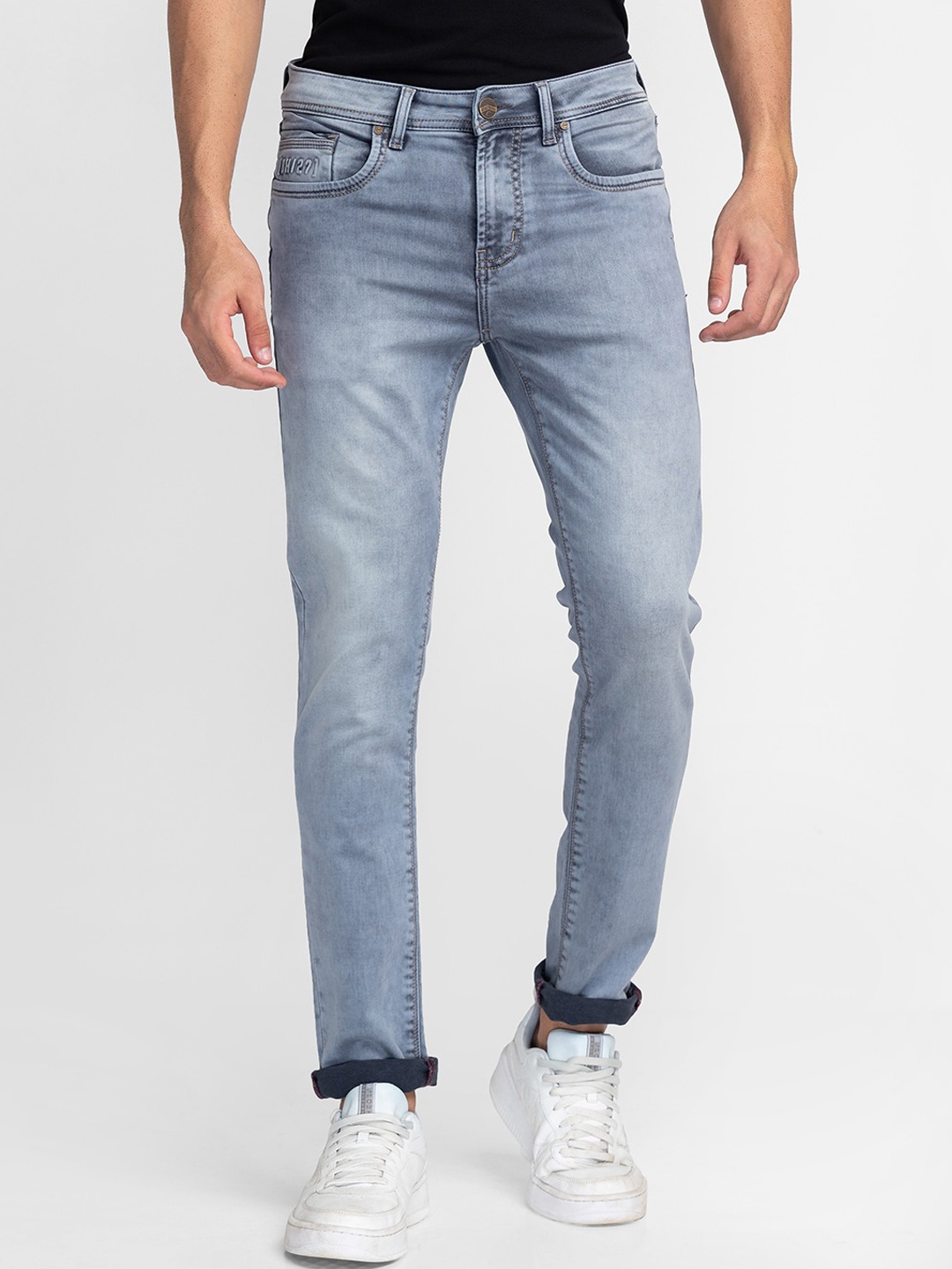 

Being Human Men Slim Fit Clean Look Heavy Fade Jeans, Grey