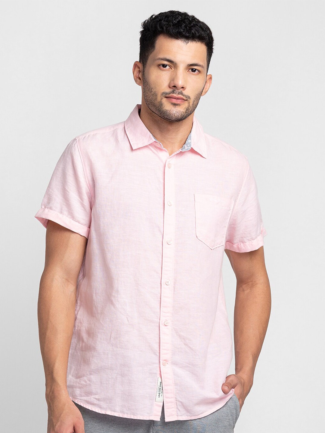 

Being Human Slim Fit Cotton Casual Shirt, Pink