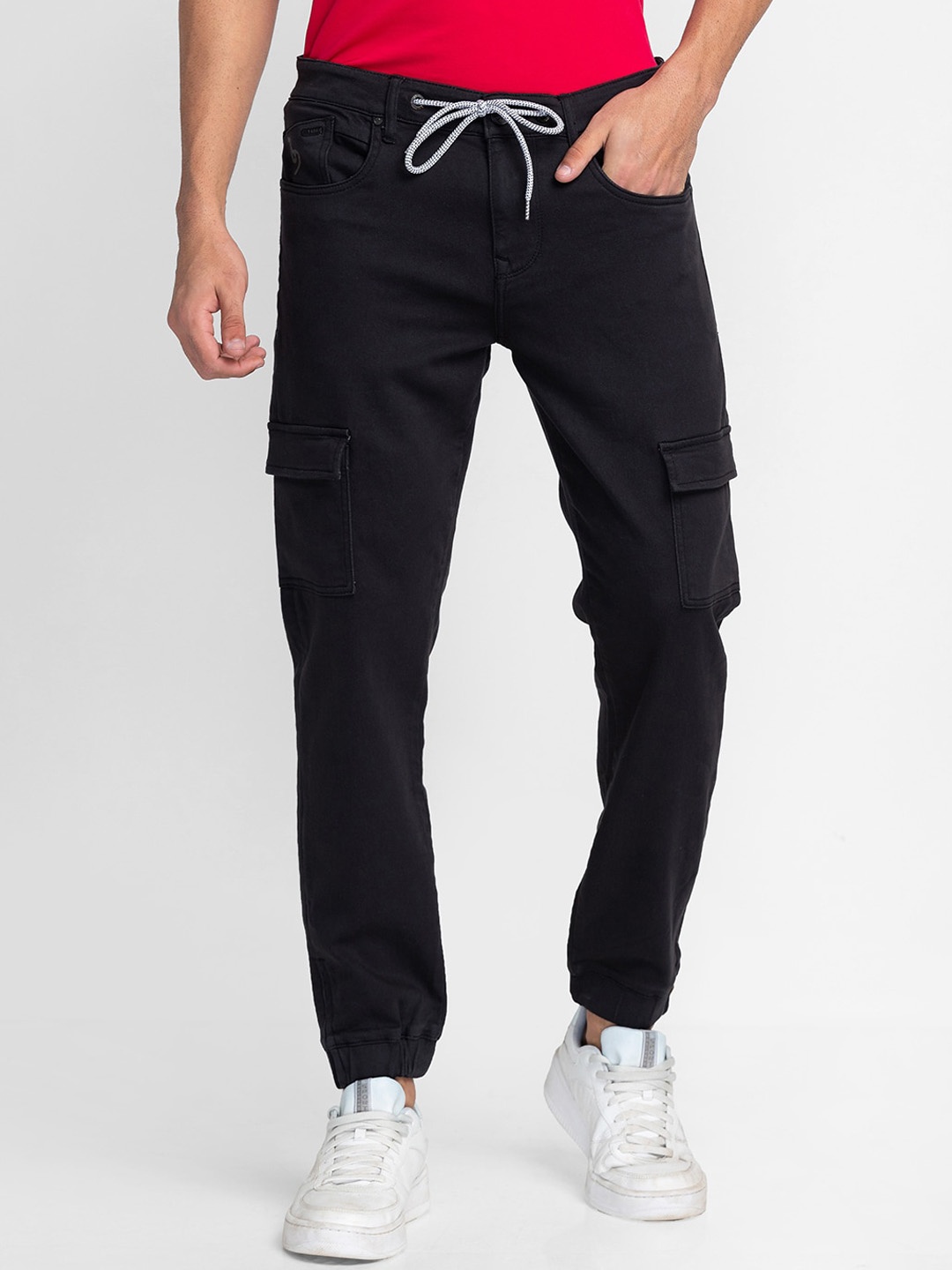 

Being Human Men Mid-Rise Clean Look Jogger Jeans, Black