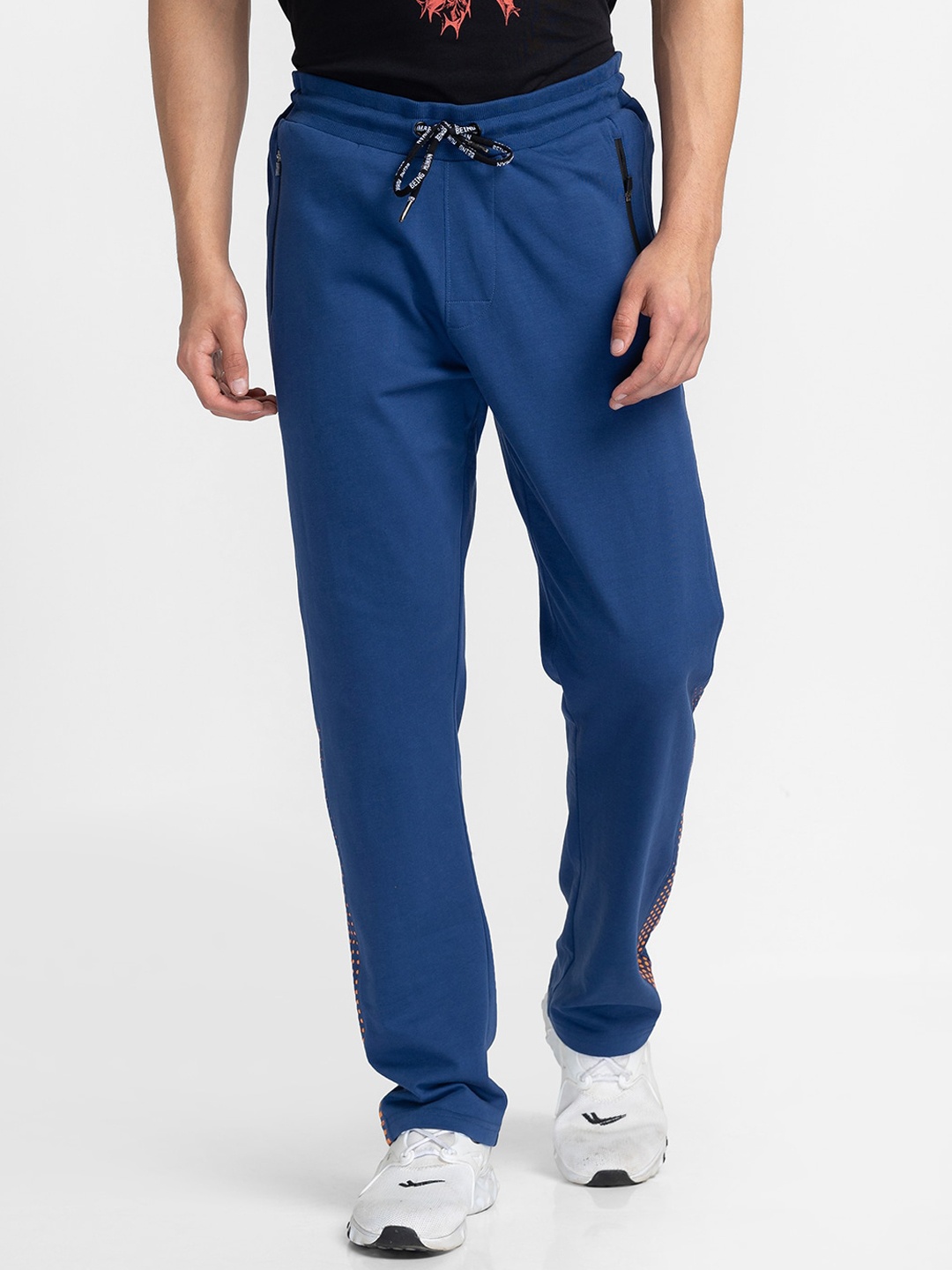 

Being Human Men Cotton Regular Fit Track Pants, Navy blue