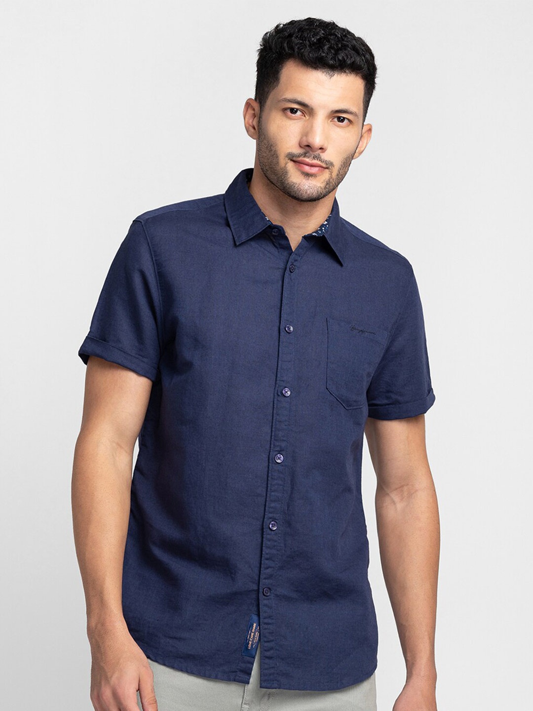 

Being Human Slim Fit Opaque Casual Shirt, Navy blue
