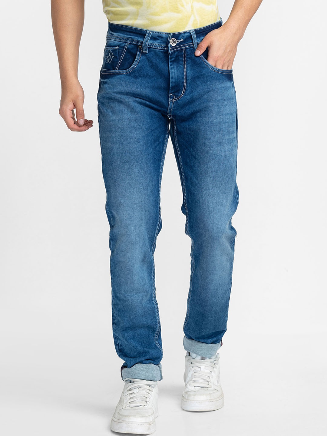 

Being Human Men Skinny Fit Light Fade Clean Look Jeans, Blue