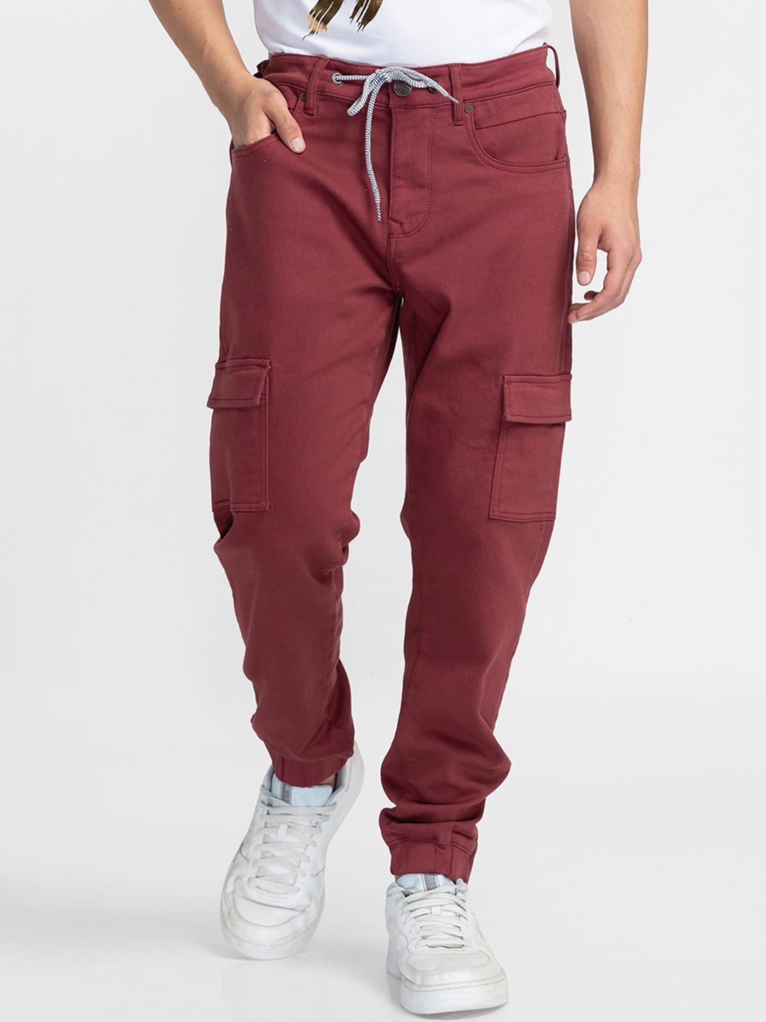 

Being Human Men Mid Rise Clean Look Jogger, Brown