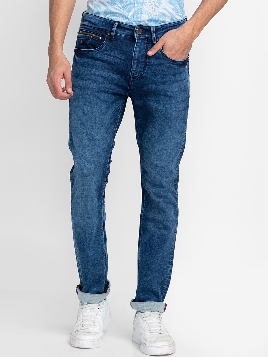 

Being Human Men Straight Fit Light Fade Jeans, Blue