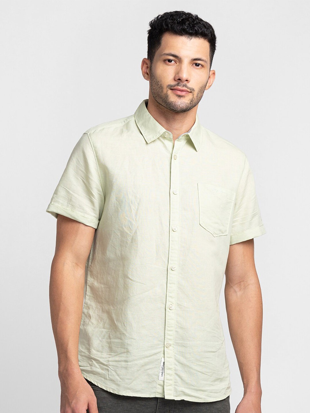 

Being Human Slim Fit Opaque Casual Shirt, Green