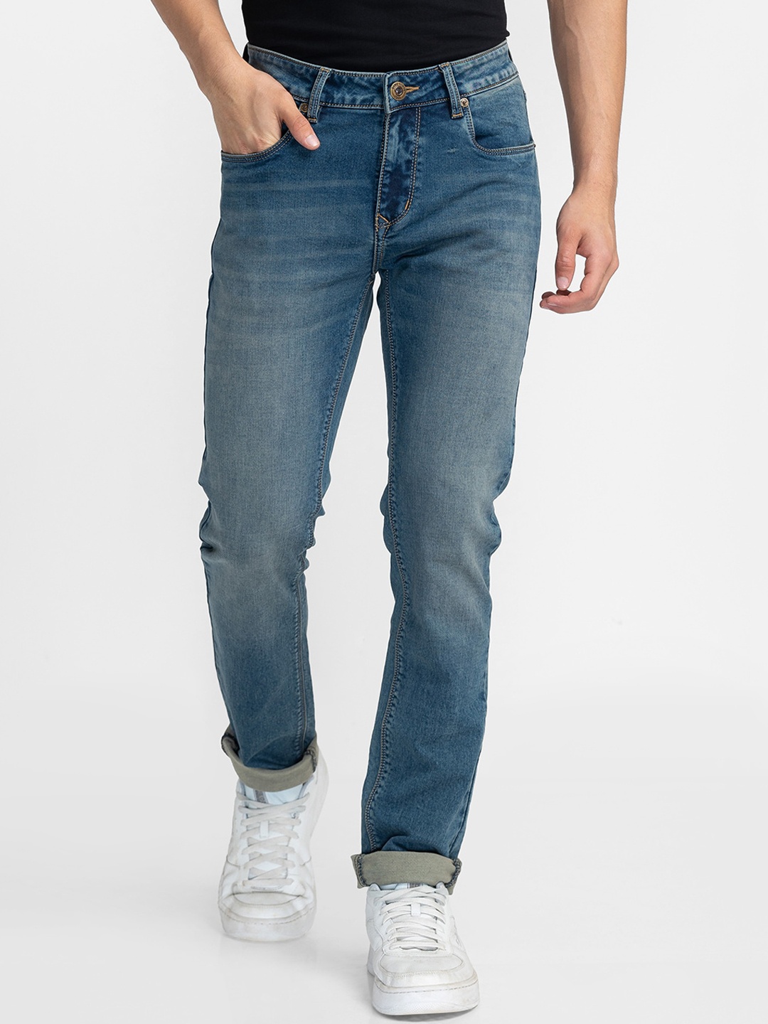 

Being Human Men Slim Fit Light Fade Clean Look Jeans, Blue