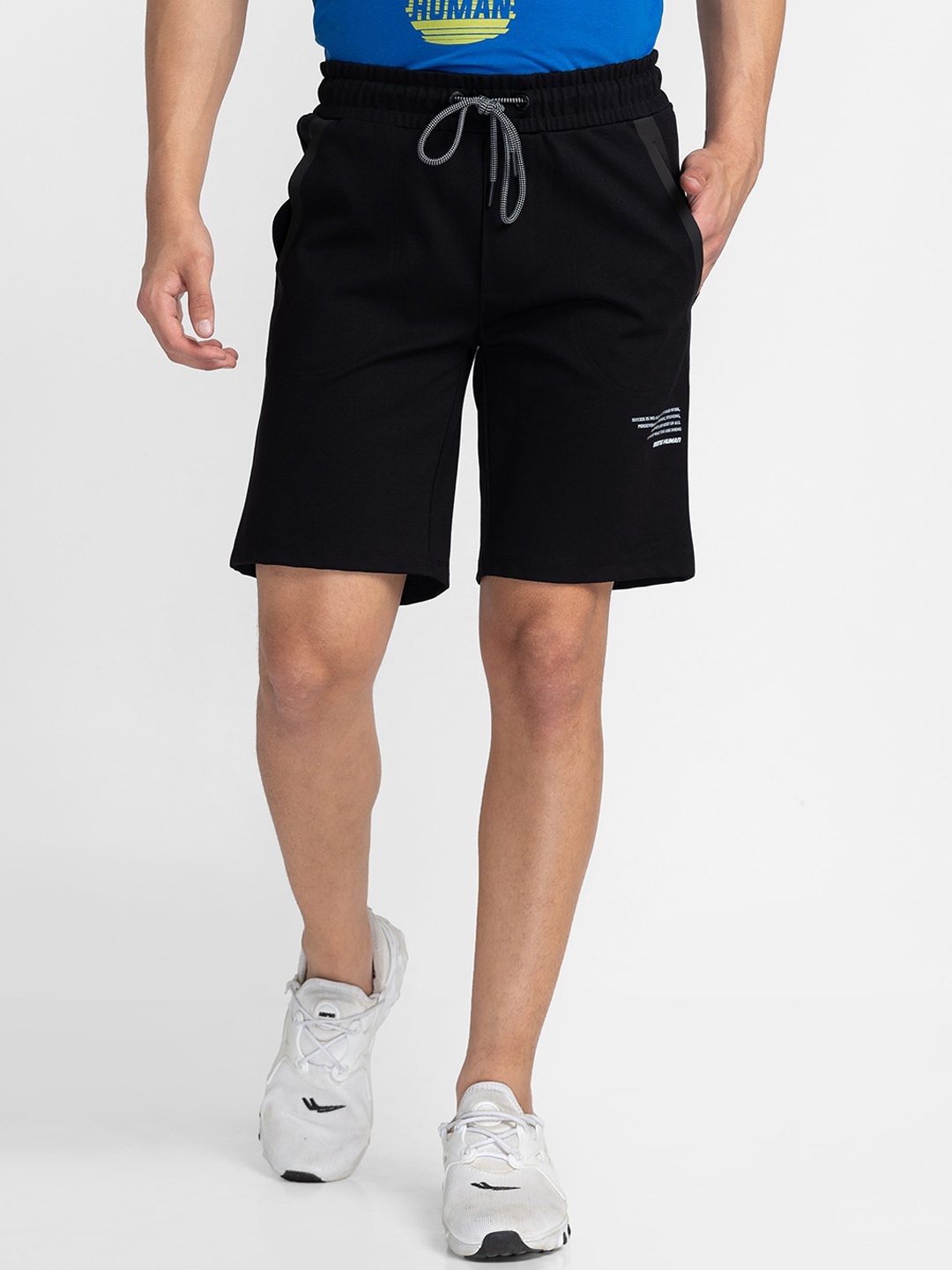 

Being Human Men Mid-Rise Sports Shorts, Black