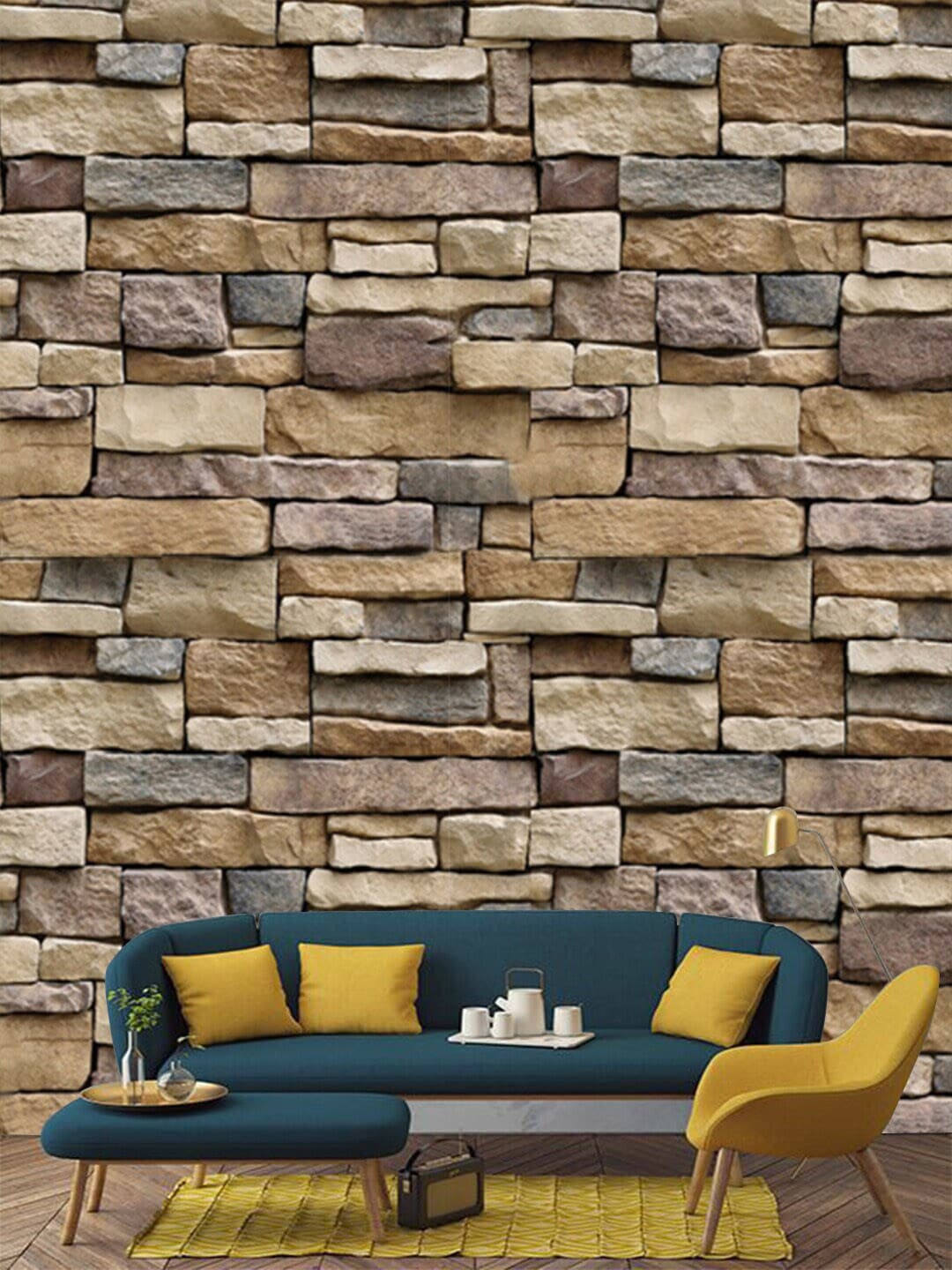 

Jaamso Royals Brick Printed Wall Sticker, Brown