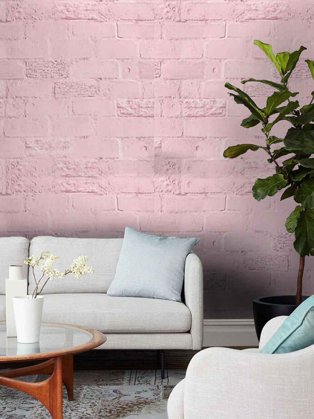 

Jaamso Royals Pink Printed Self-Adhesive & Waterproof Peel & Stick Wallpaper