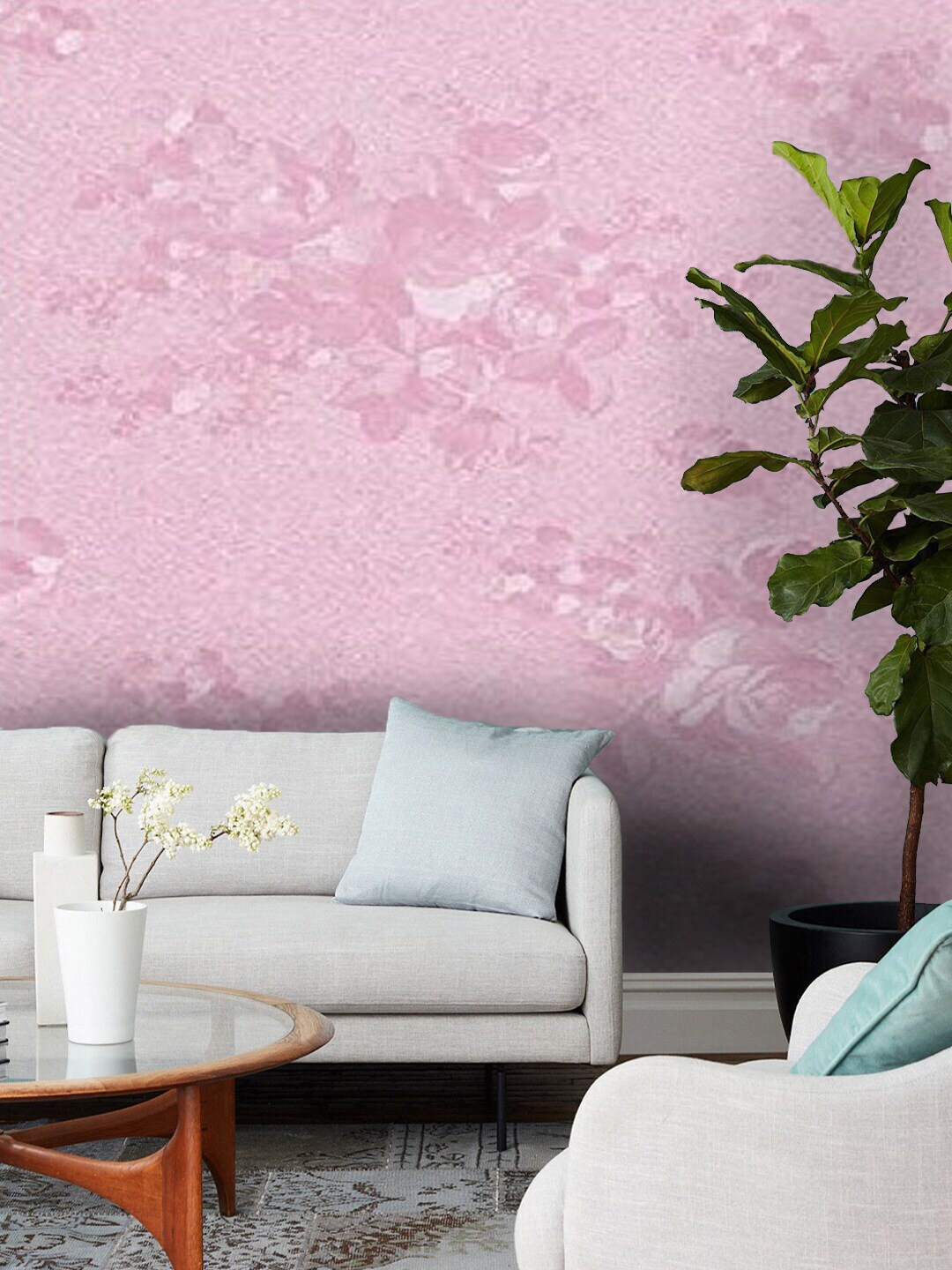 

Jaamso Royals Pink Printed Self-adhesive & Waterproof Peel & Stick Wallpaper