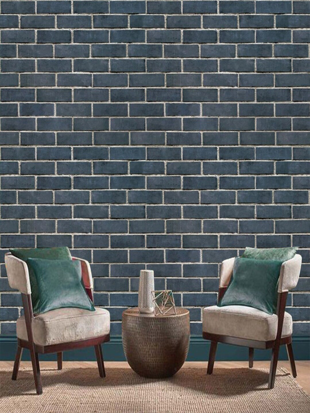 

Jaamso Royals Black Stone Brick Printed Wall Sticker