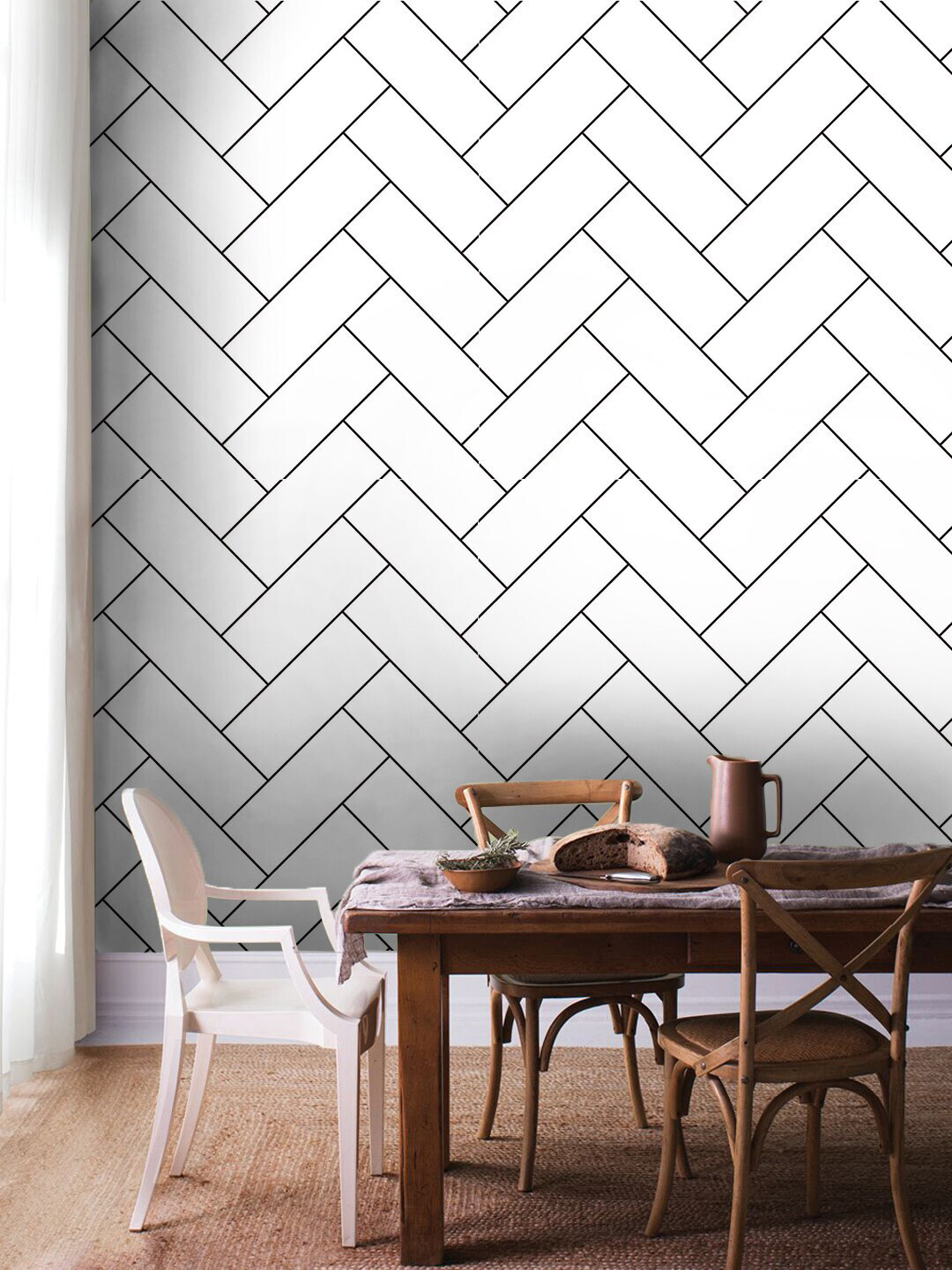 

Jaamso Royals White Brick Self Adhesive Waterproof Wall Sticker